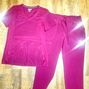 Scrubstar Burgundy Scrub Set, EUC